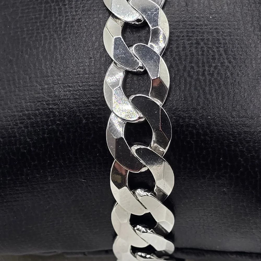 Sterling Silver 925 Cuban Chain Bracelet - Picture 2 of 7